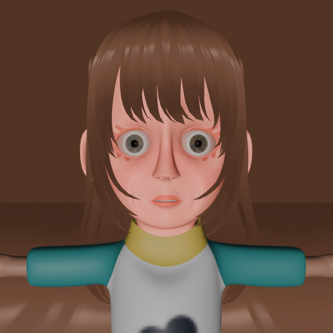 LOWPOLY GIRL Low-poly 3D model_9