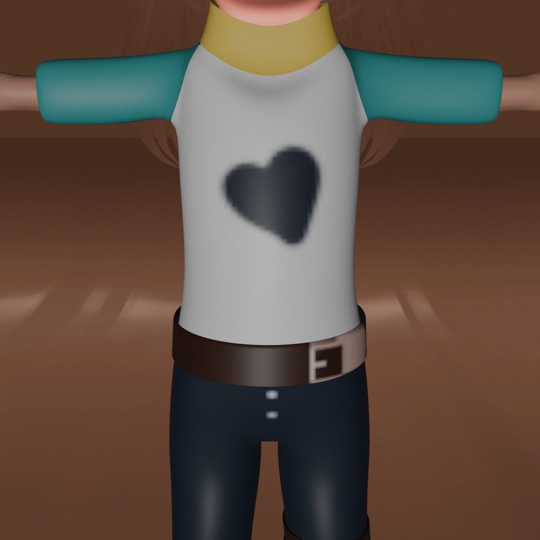 LOWPOLY GIRL Low-poly 3D model_10