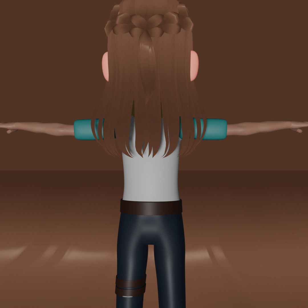 LOWPOLY GIRL Low-poly 3D model_5