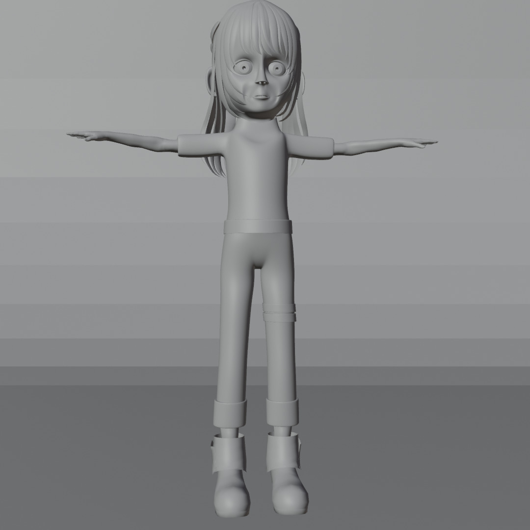 LOWPOLY GIRL Low-poly 3D model_8