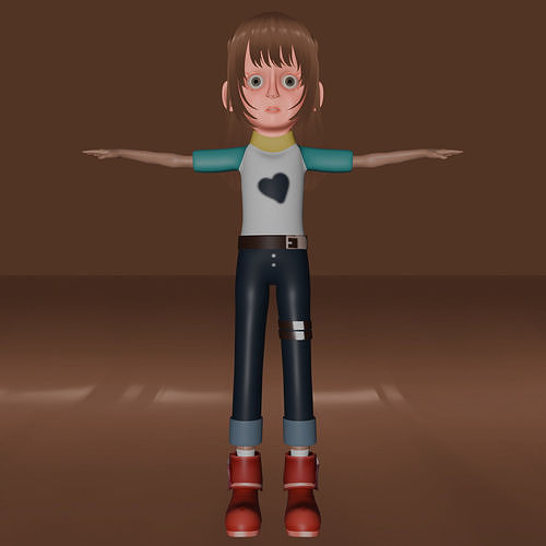 LOWPOLY GIRL Low-poly 3D model