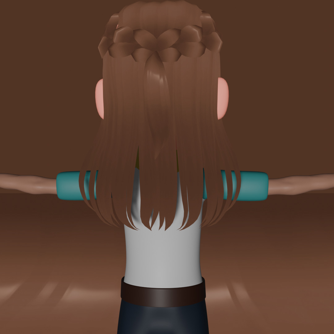 LOWPOLY GIRL Low-poly 3D model_4