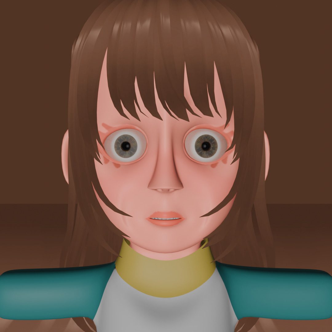 LOWPOLY GIRL Low-poly 3D model_12