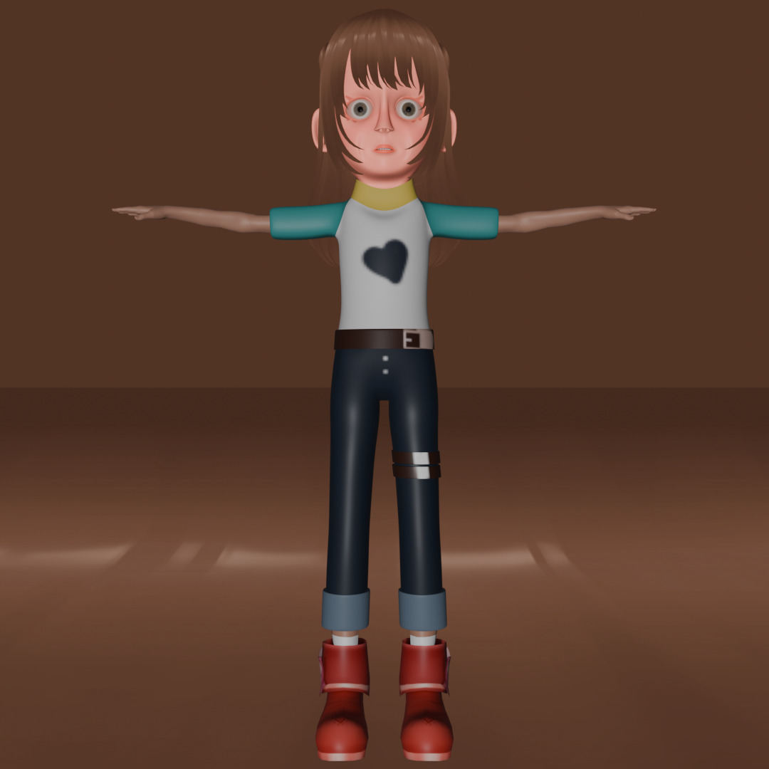 LOWPOLY GIRL Low-poly 3D model_1