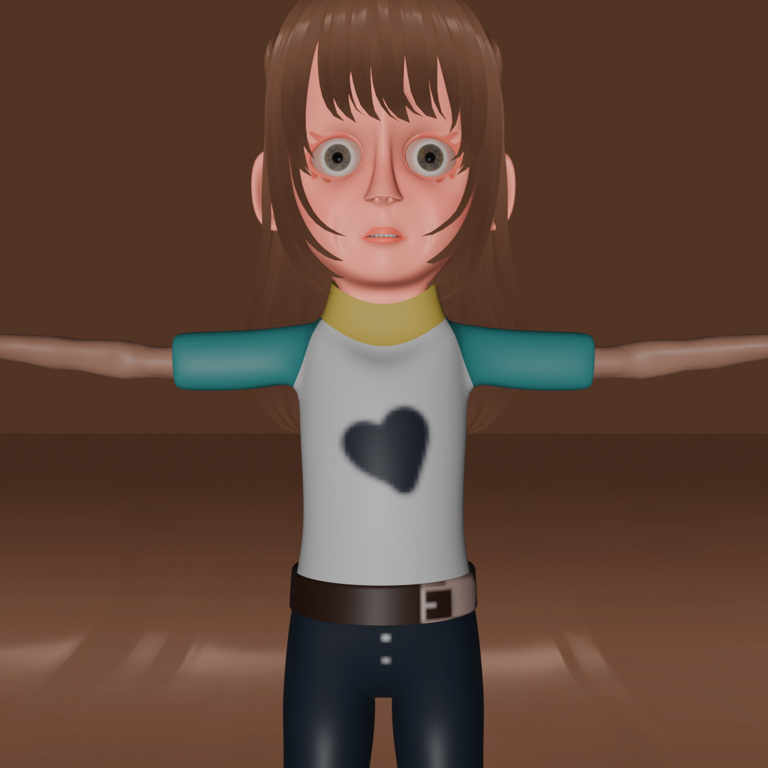 LOWPOLY GIRL Low-poly 3D model_16