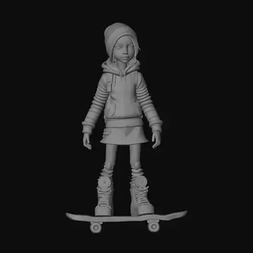 skateboarder figure 3D print model