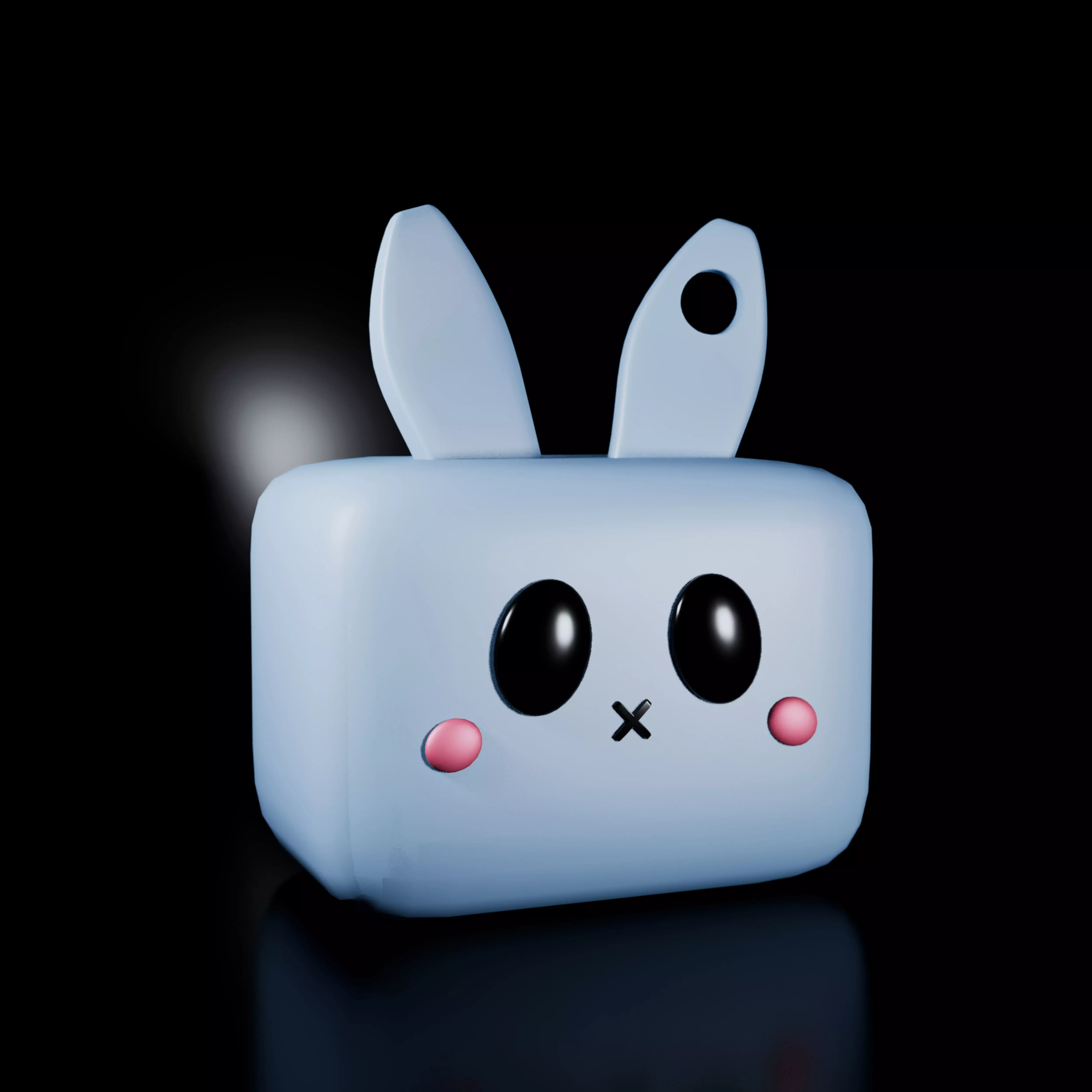 Cute Rabbit 3D Model Keychain 3D print model_0