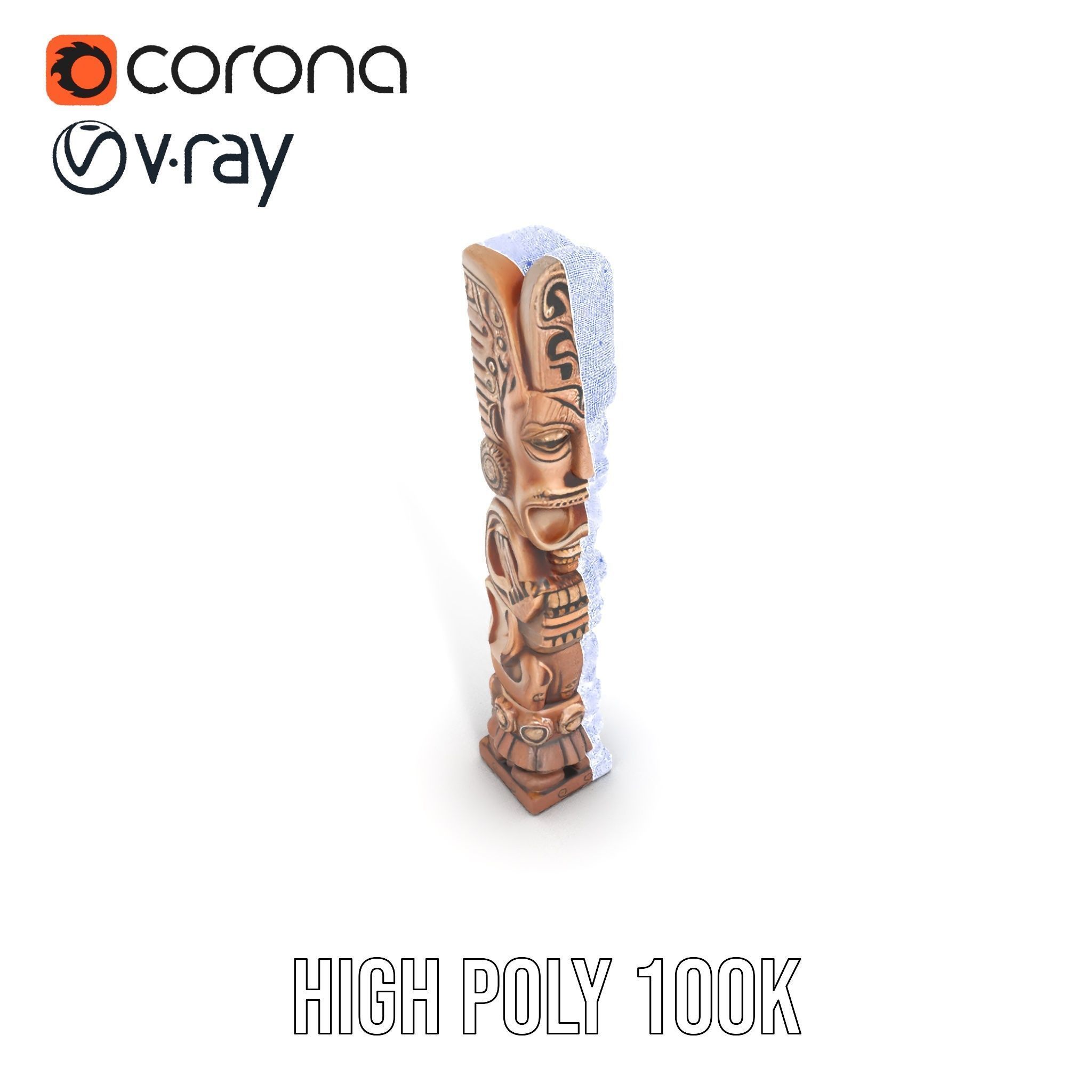 Intricate Wooden Totem Model Pack Texture_35