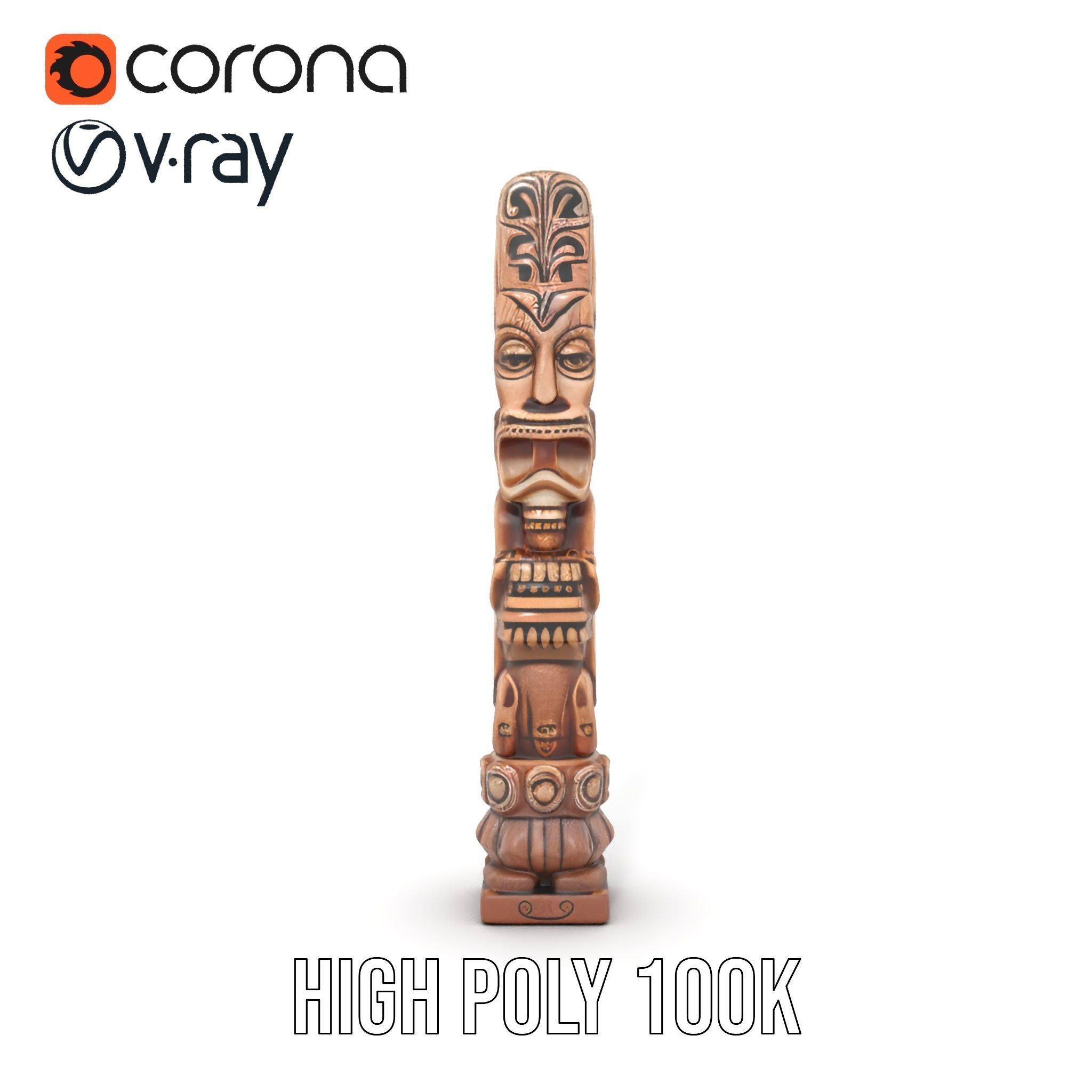 Intricate Wooden Totem Model Pack Texture_22