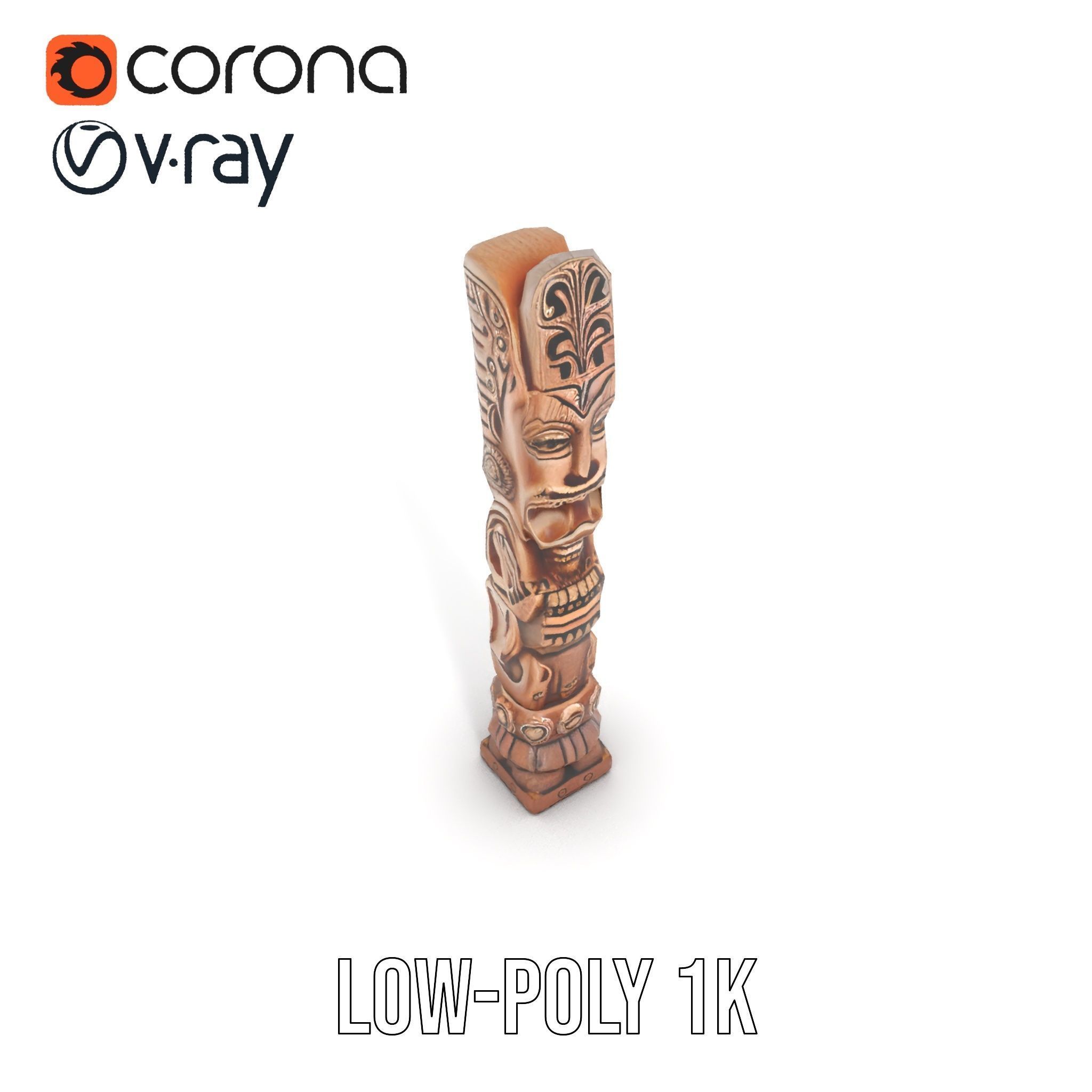 Intricate Wooden Totem Model Pack Texture_13