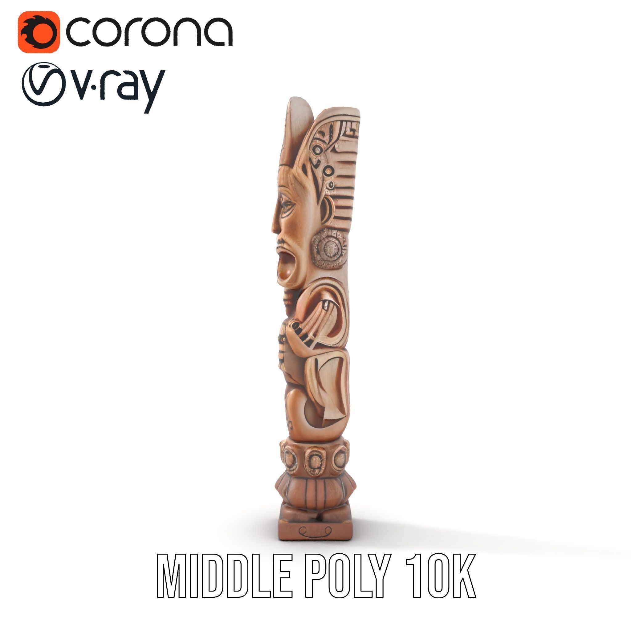 Intricate Wooden Totem Model Pack Texture_12