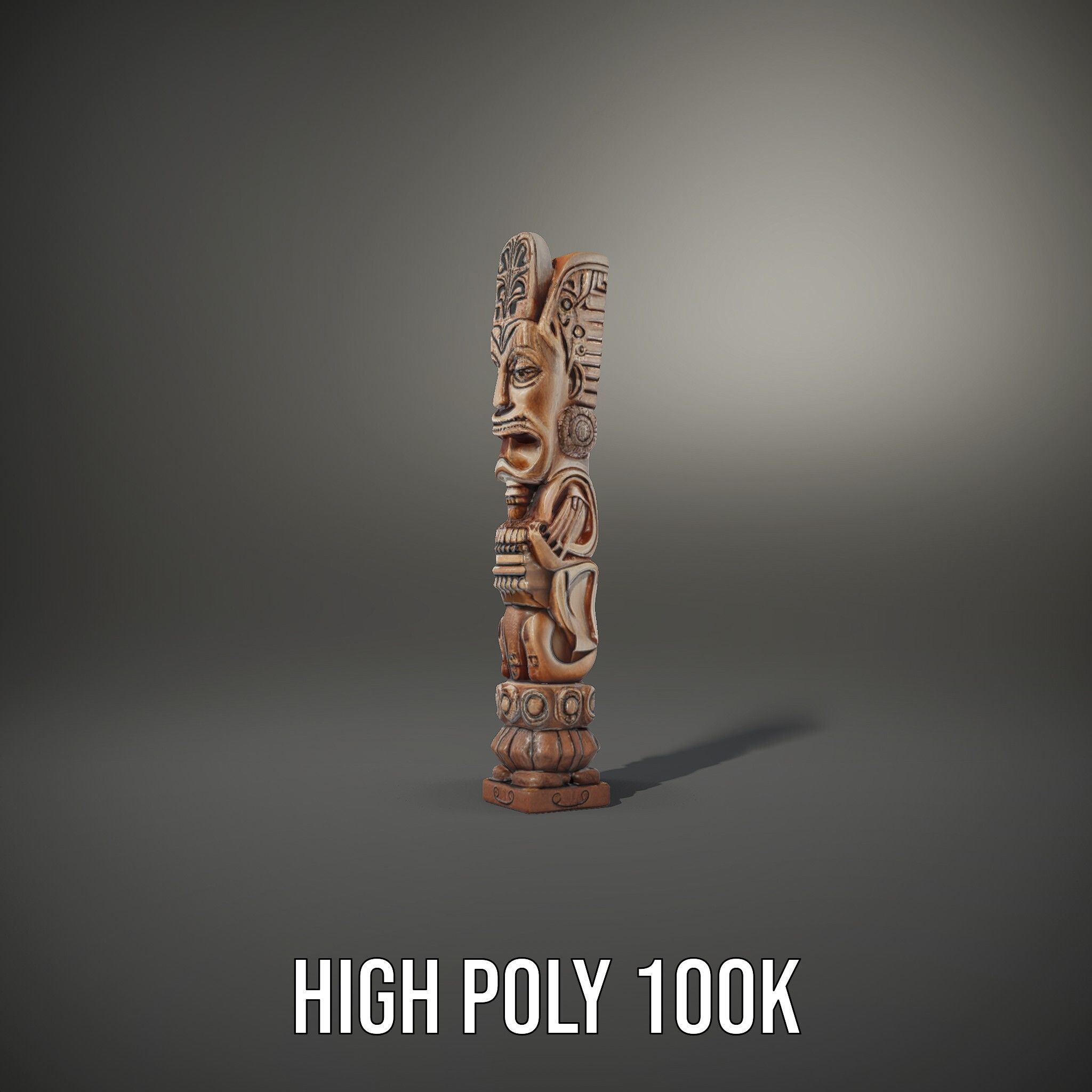 Intricate Wooden Totem Model Pack Texture_9