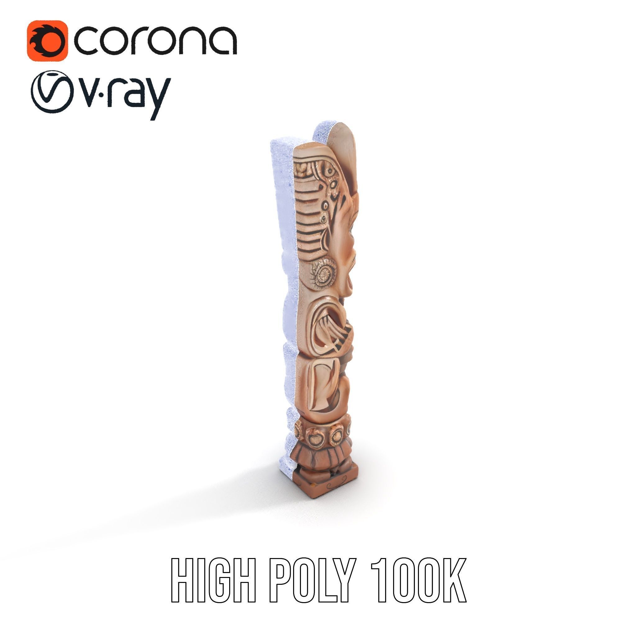 Intricate Wooden Totem Model Pack Texture_34