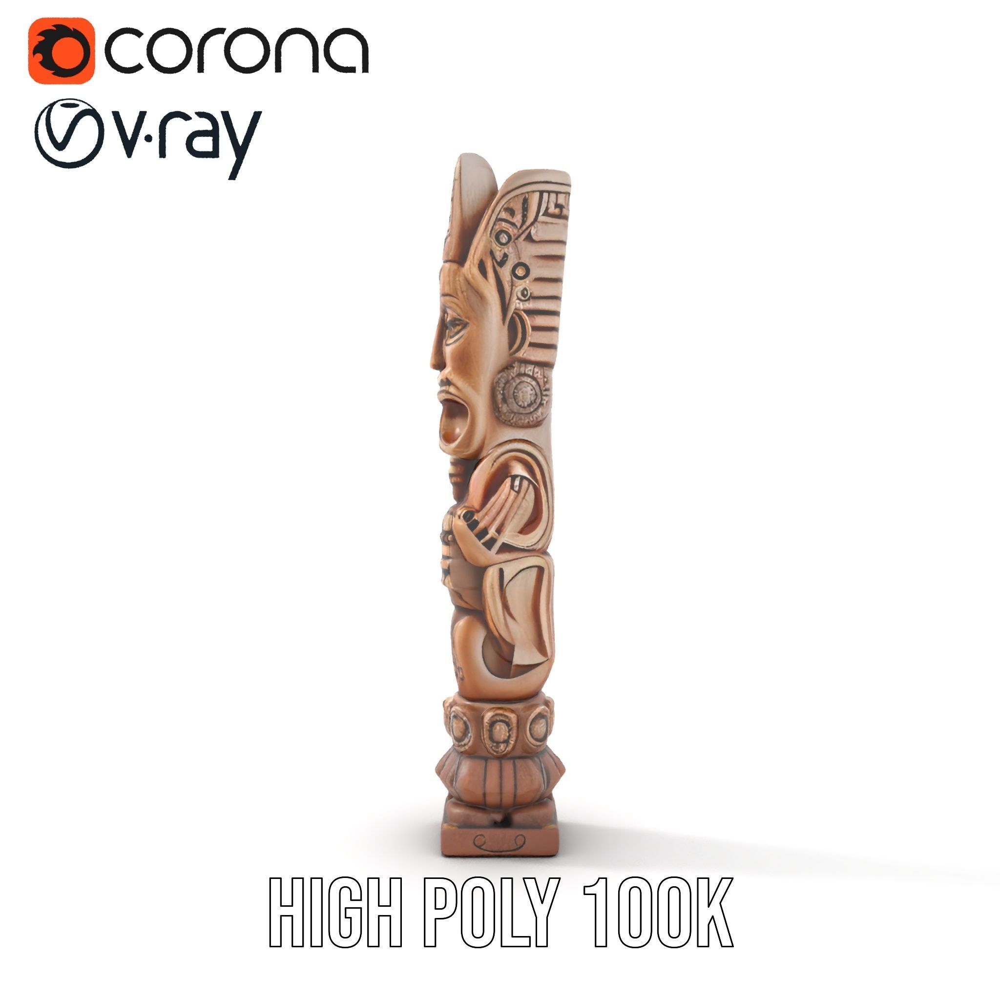 Intricate Wooden Totem Model Pack Texture_16