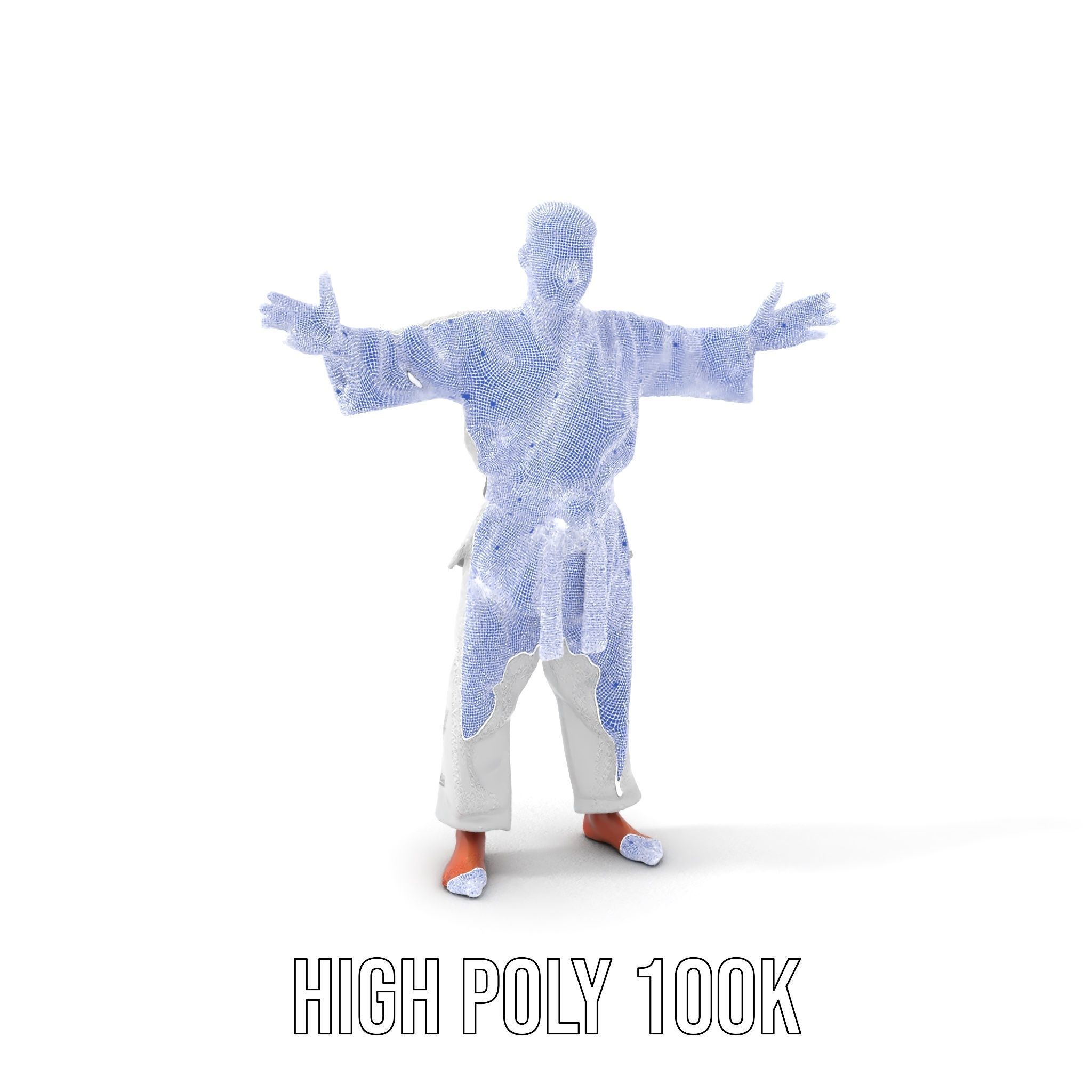 Martial Artist Character Rigged and Animated D Model Low-poly 3D model_4