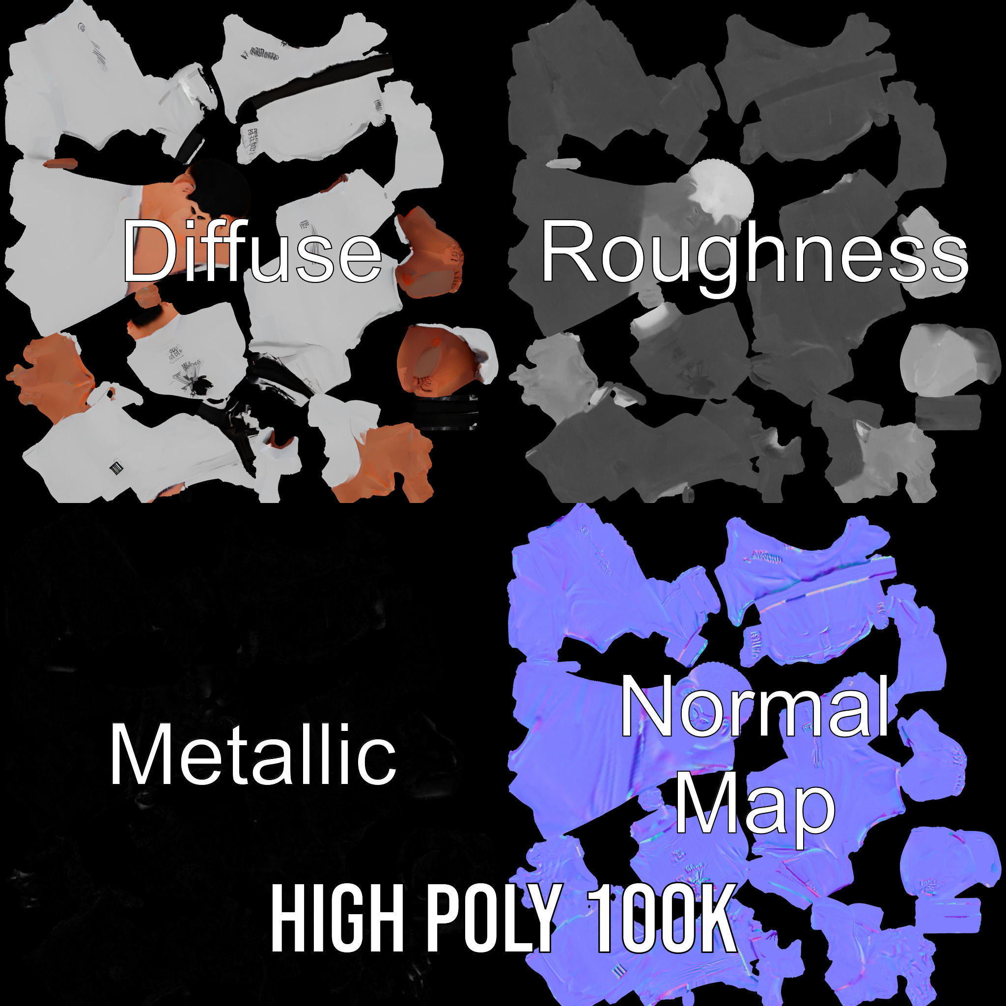 Martial Artist Character Rigged and Animated D Model Low-poly 3D model_3