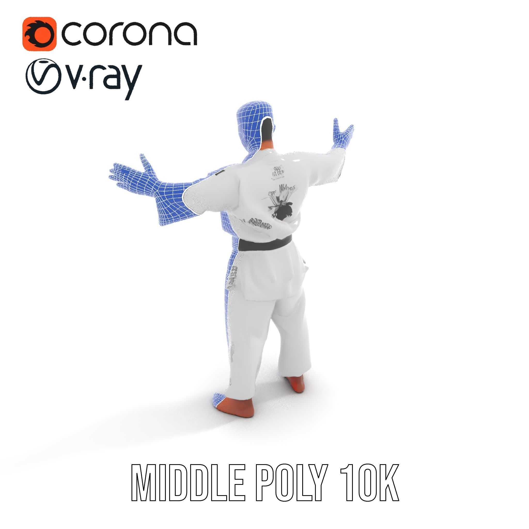 Martial Artist Character Rigged and Animated D Model Low-poly 3D model_15