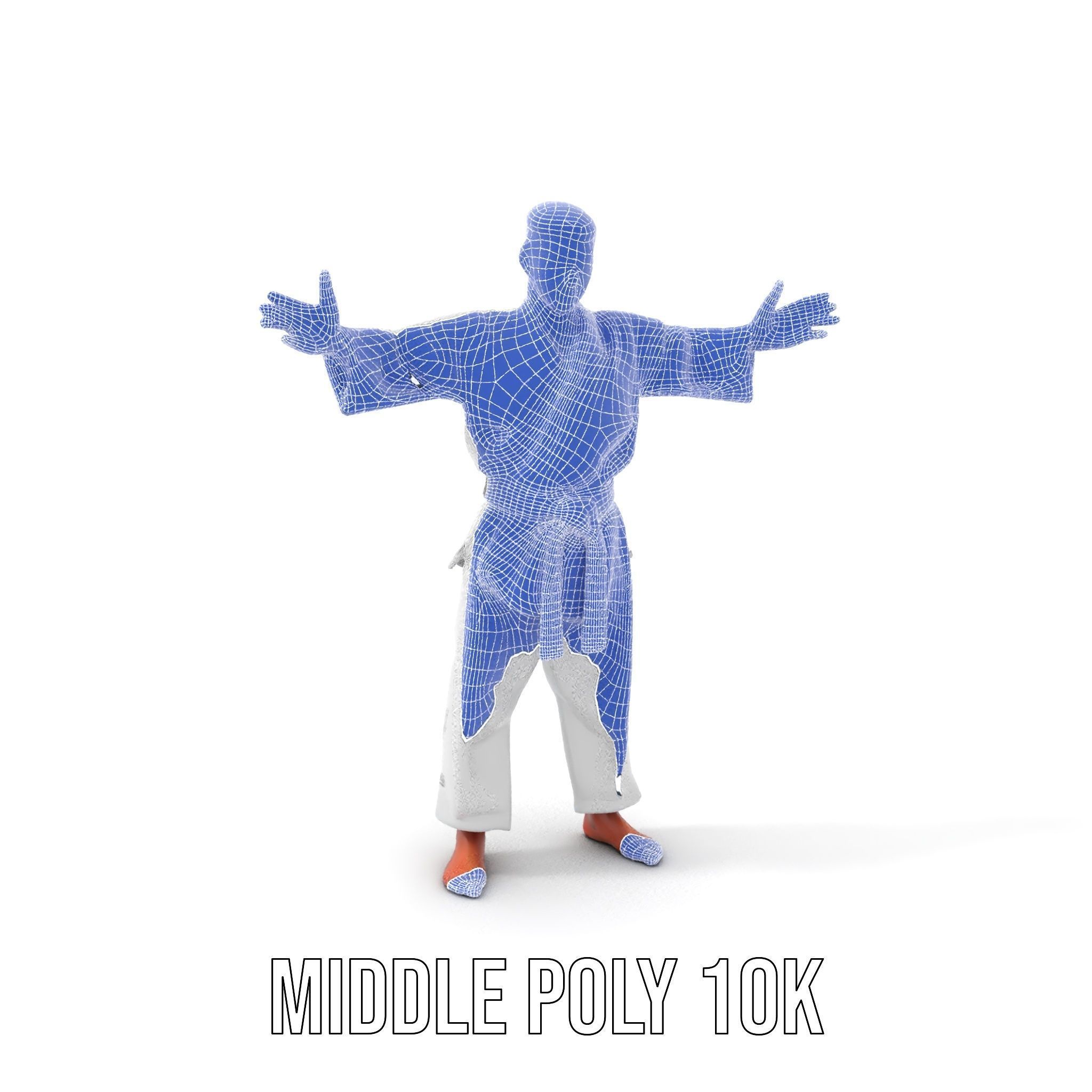 Martial Artist Character Rigged and Animated D Model Low-poly 3D model_12