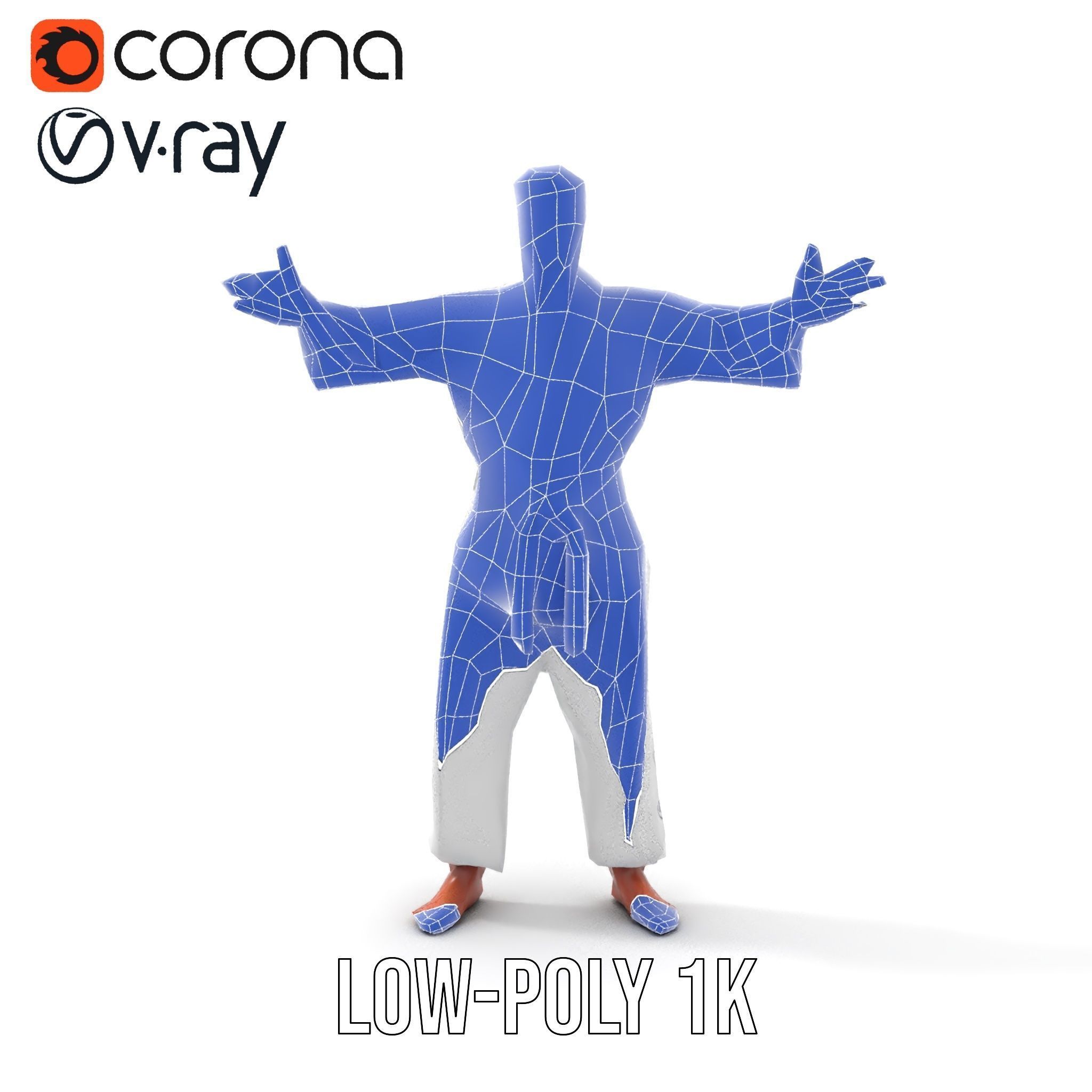 Martial Artist Character Rigged and Animated D Model Low-poly 3D model_11