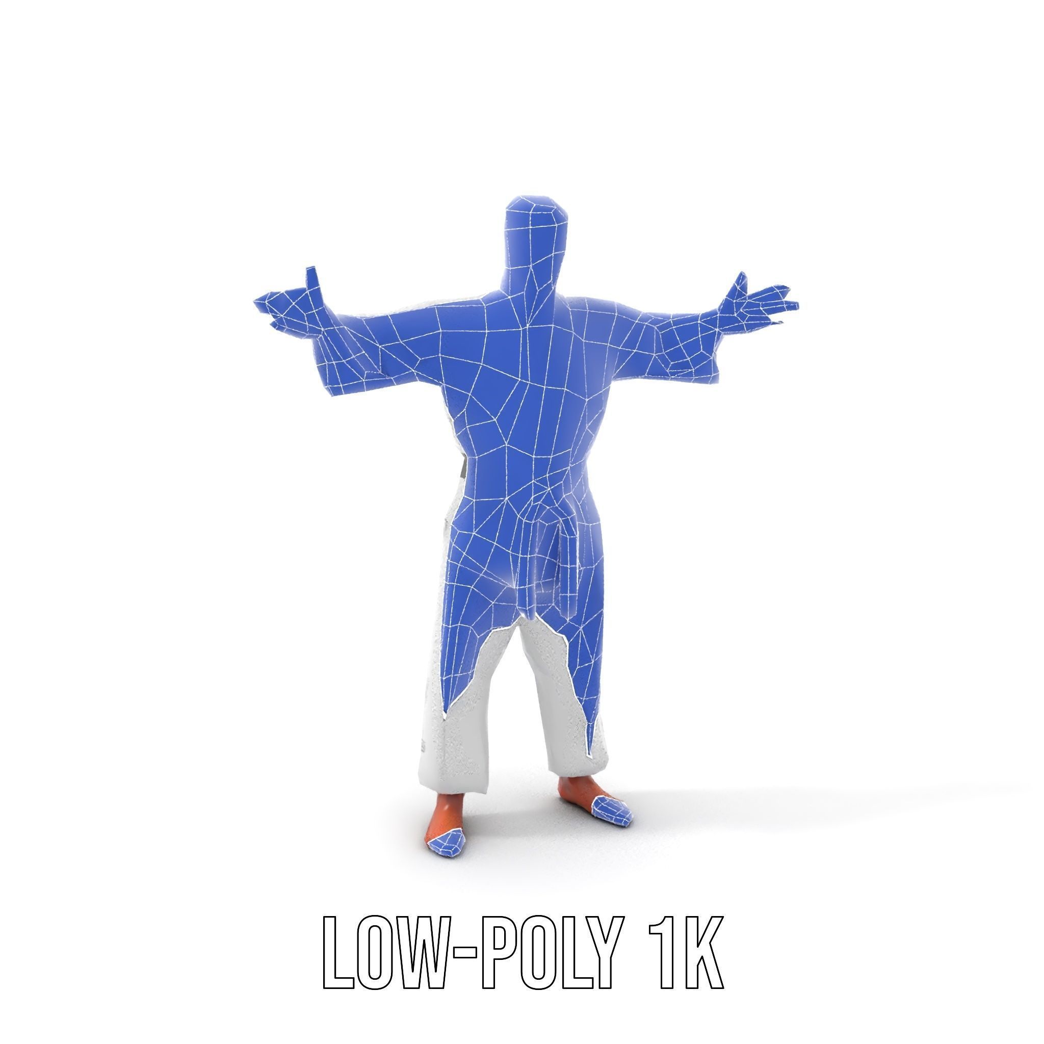 Martial Artist Character Rigged and Animated D Model Low-poly 3D model_19