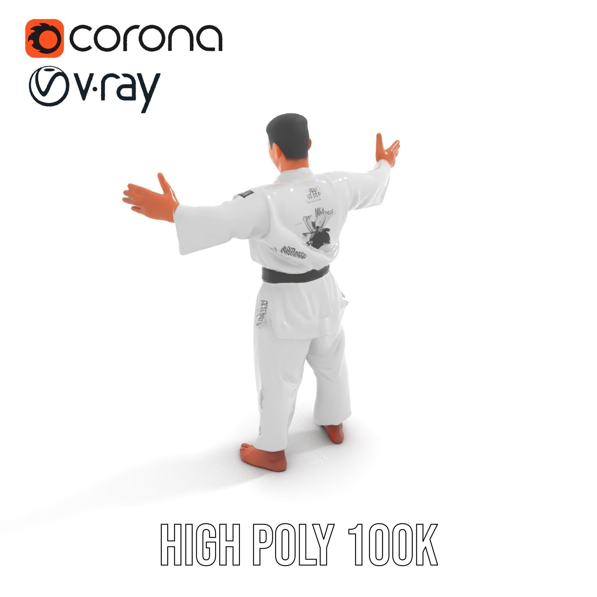 Martial Artist Character Rigged and Animated D Model Low-poly 3D model_20