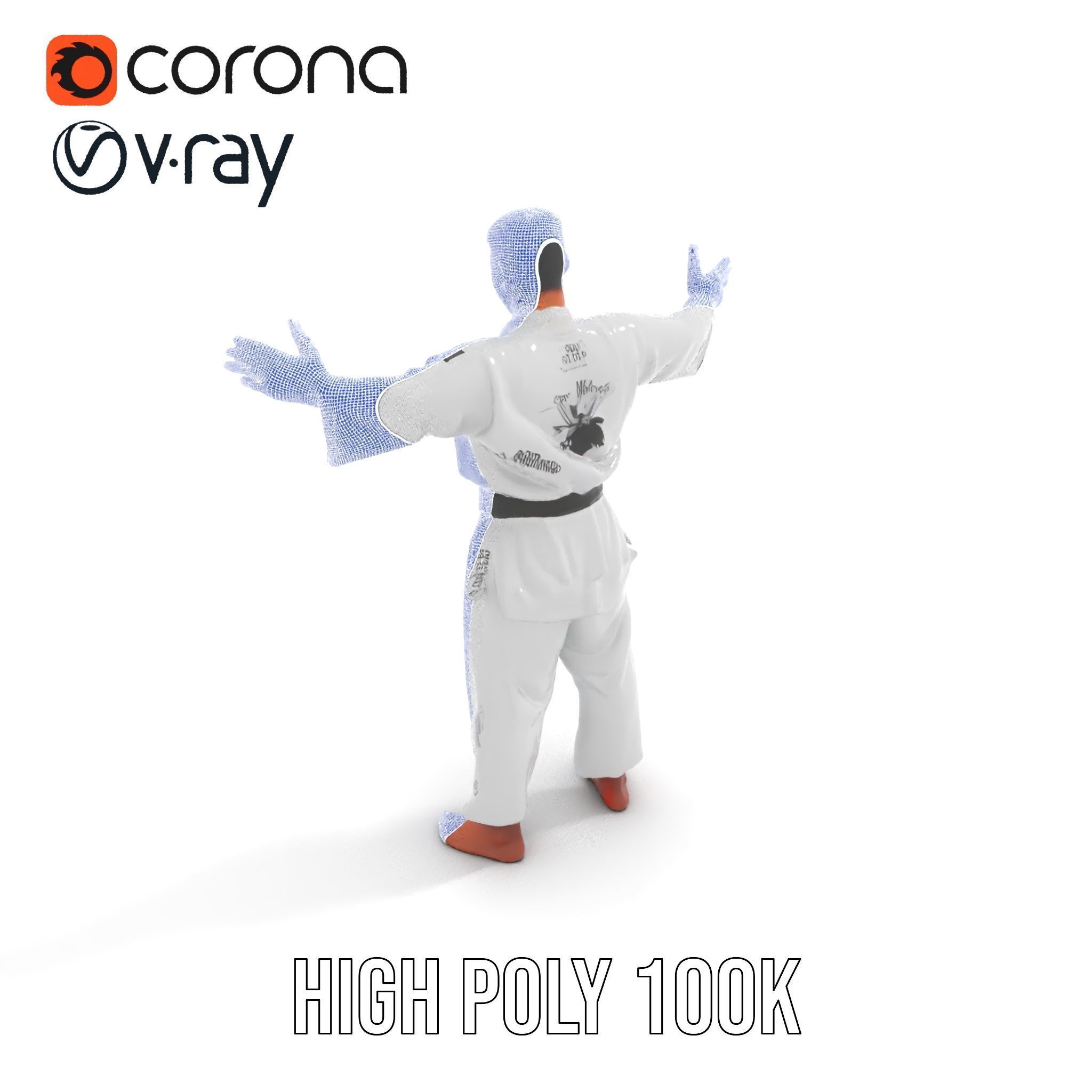 Martial Artist Character Rigged and Animated D Model Low-poly 3D model_31
