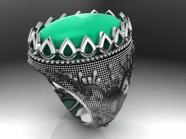 Irani Agate Stone Ring Big Katedar