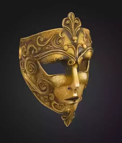 Medieval Queen Full Face Mask - Queen Prom Mask 3D print model