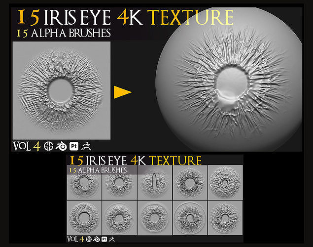 Eye-15 Eye Iris-Iris 4K Alpha Pack-Vol 04 3D model