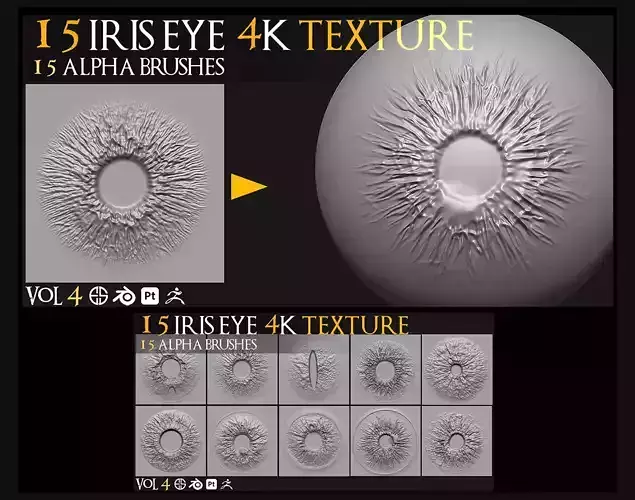 Eye-15 Eye Iris-Iris 4K Alpha Pack-Vol 04