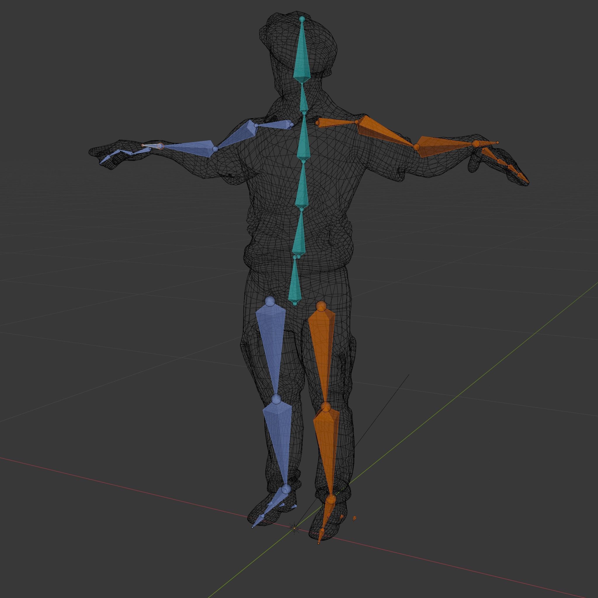 Sea Captain Character Model Patriotic Rigged and Animated Low-poly 3D model_6