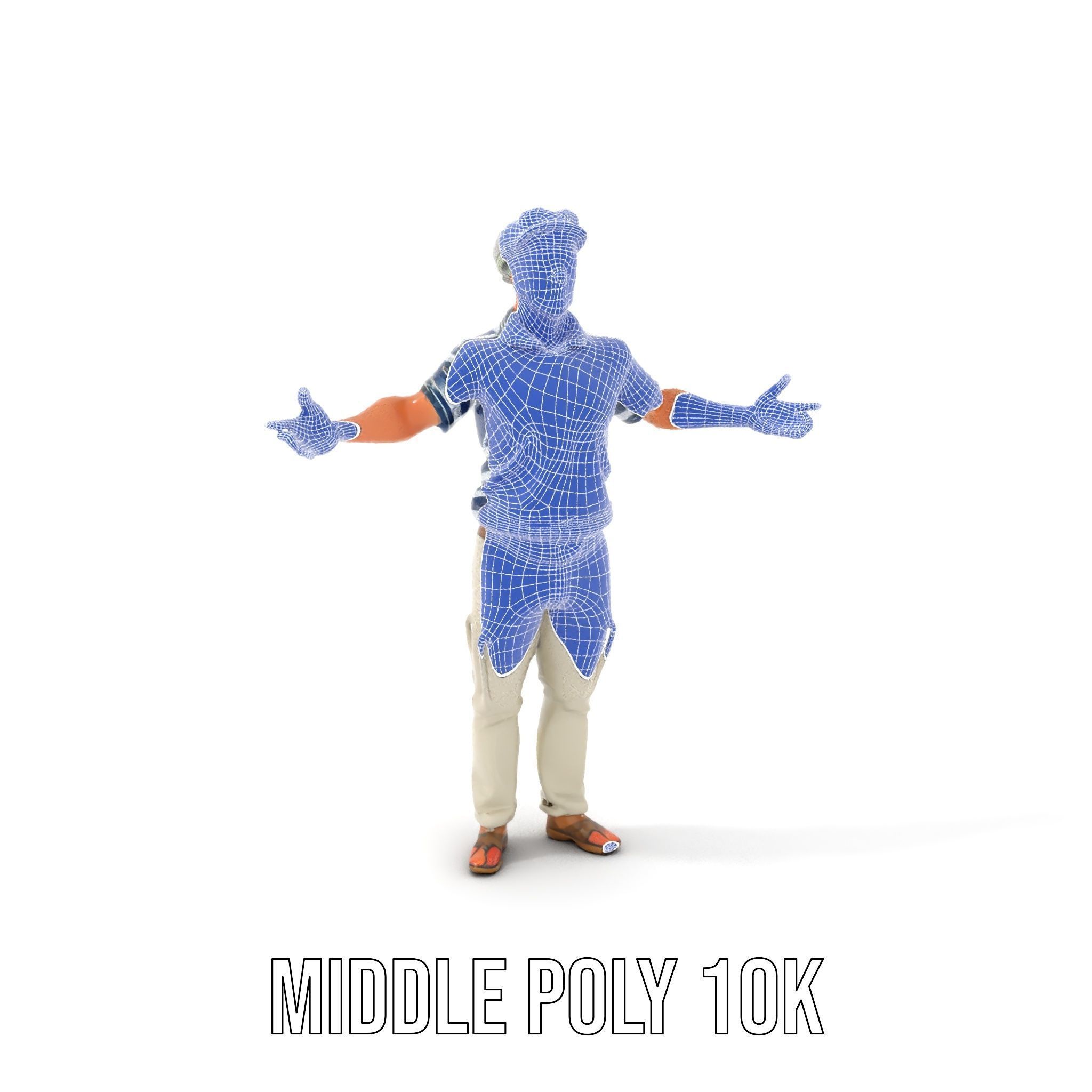 Sea Captain Character Model Patriotic Rigged and Animated Low-poly 3D model_24