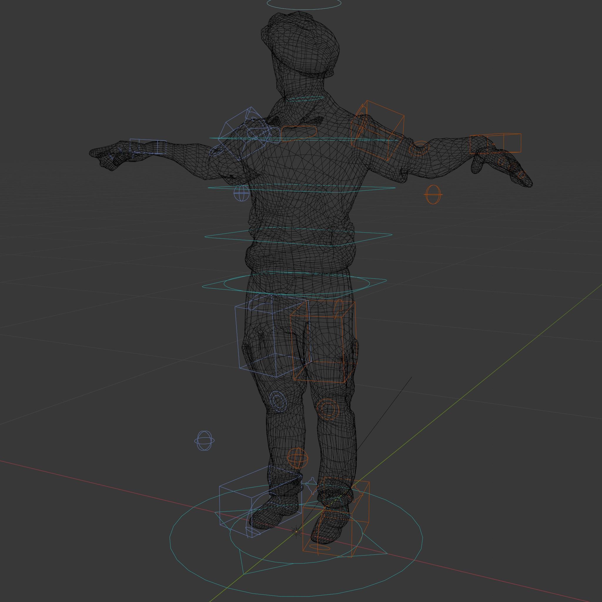 Sea Captain Character Model Patriotic Rigged and Animated Low-poly 3D model_5