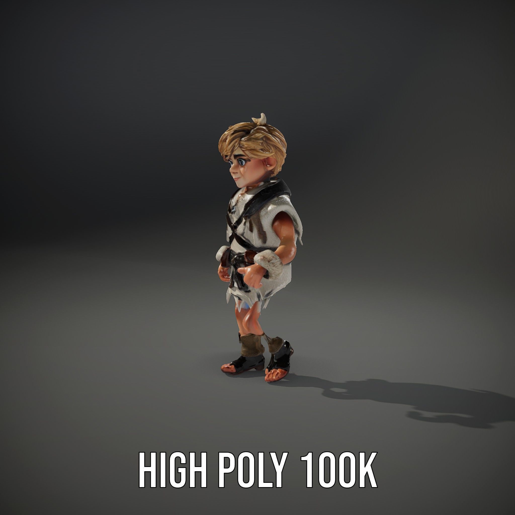 Blonde Adventurer Boy Rigged and Animated D Character Model Low-poly 3D model_23