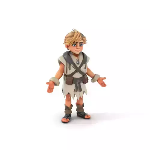 Blonde Adventurer Boy Rigged and Animated D Character Model