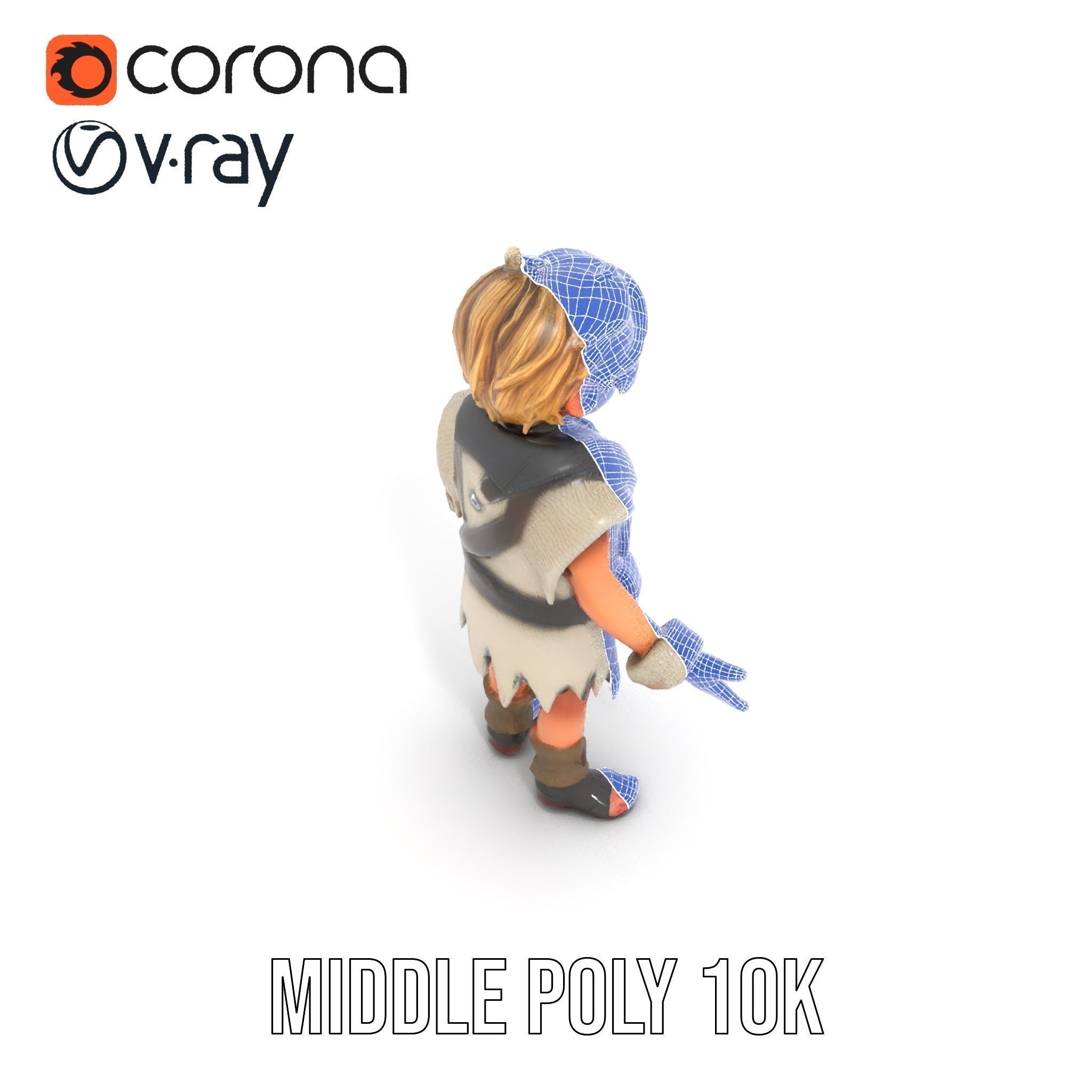 Blonde Adventurer Boy Rigged and Animated D Character Model Low-poly 3D model_29