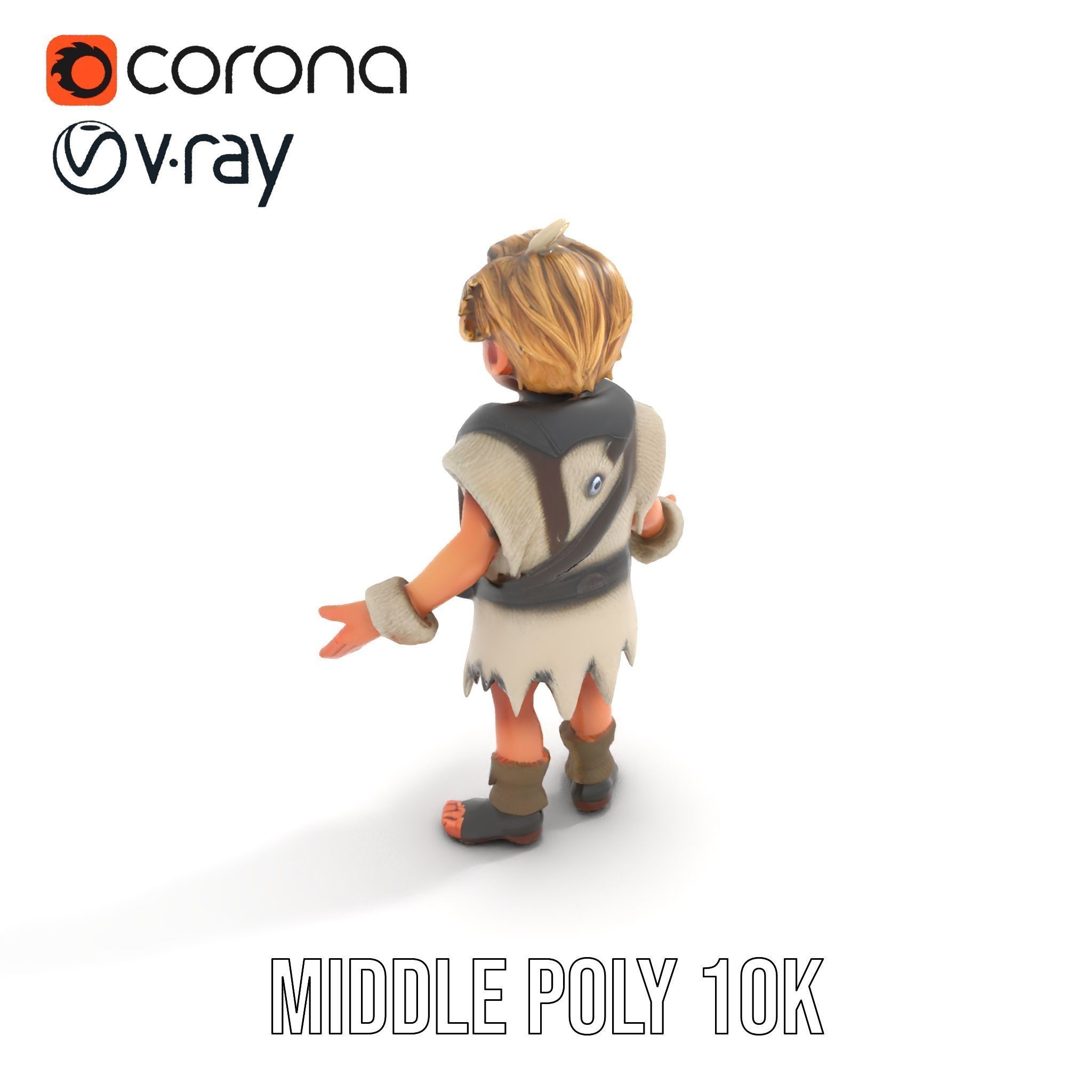 Blonde Adventurer Boy Rigged and Animated D Character Model Low-poly 3D model_12