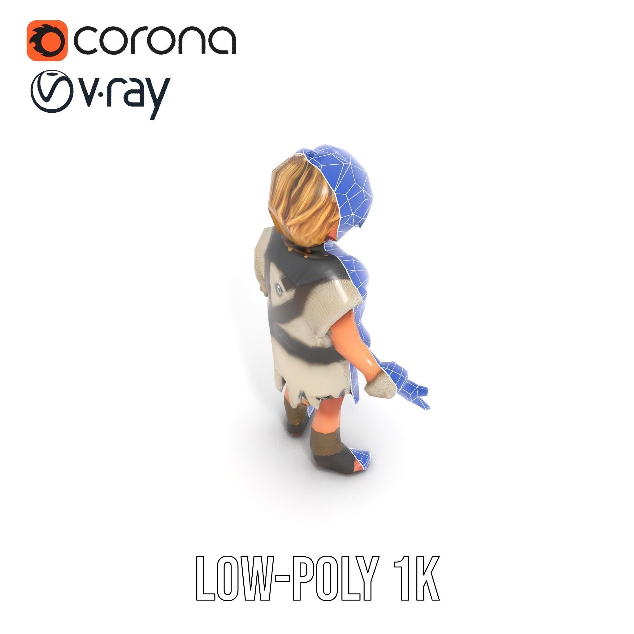 Blonde Adventurer Boy Rigged and Animated D Character Model Low-poly 3D model_22