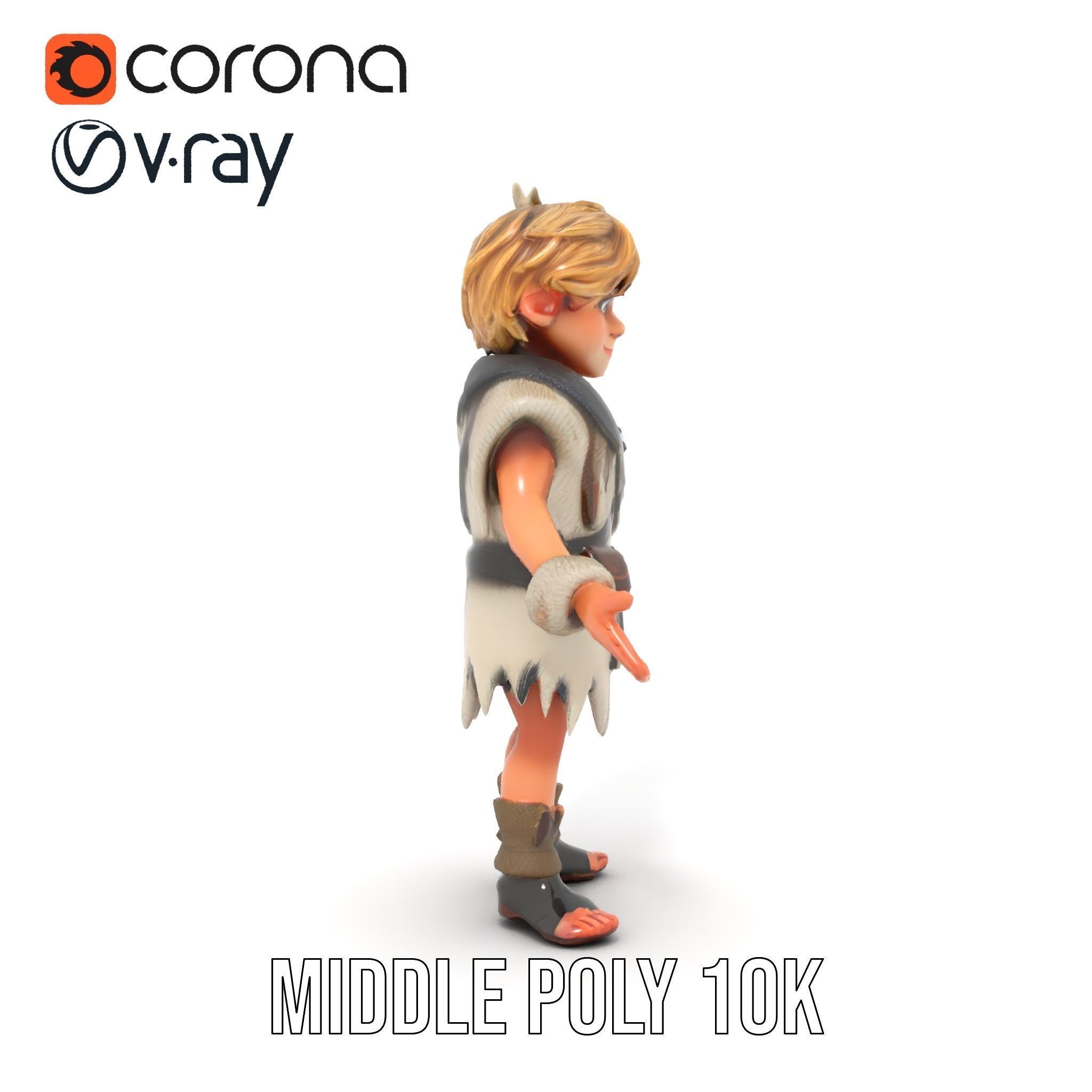 Blonde Adventurer Boy Rigged and Animated D Character Model Low-poly 3D model_24