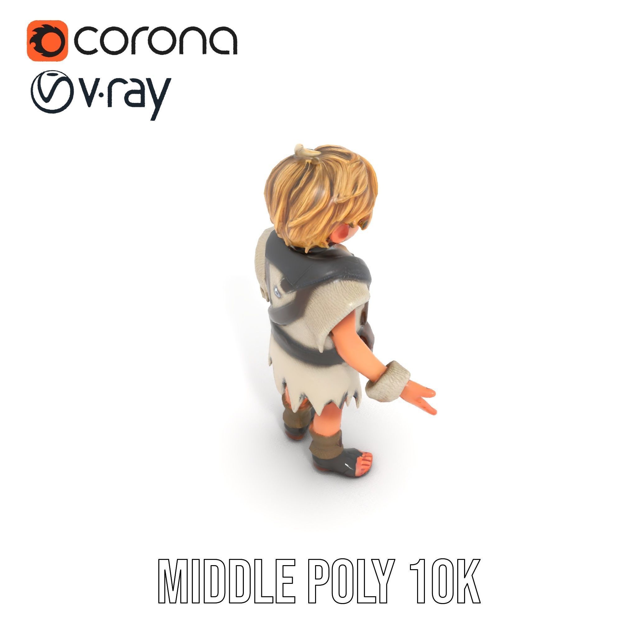 Blonde Adventurer Boy Rigged and Animated D Character Model Low-poly 3D model_15