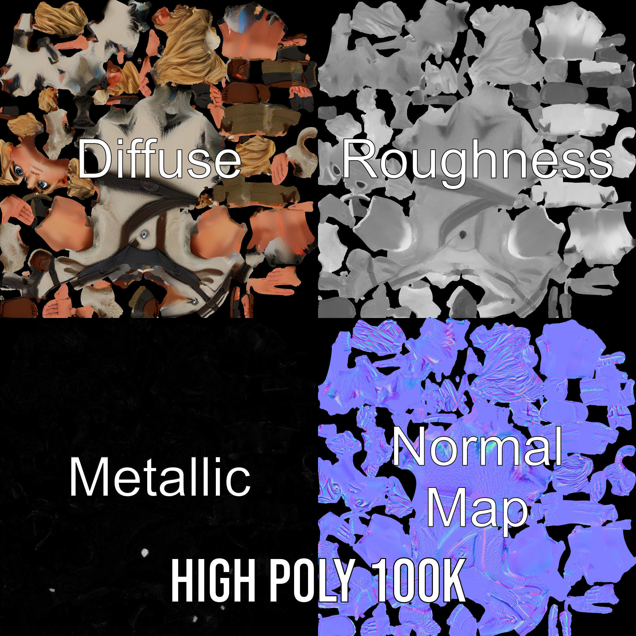 Blonde Adventurer Boy Rigged and Animated D Character Model Low-poly 3D model_3