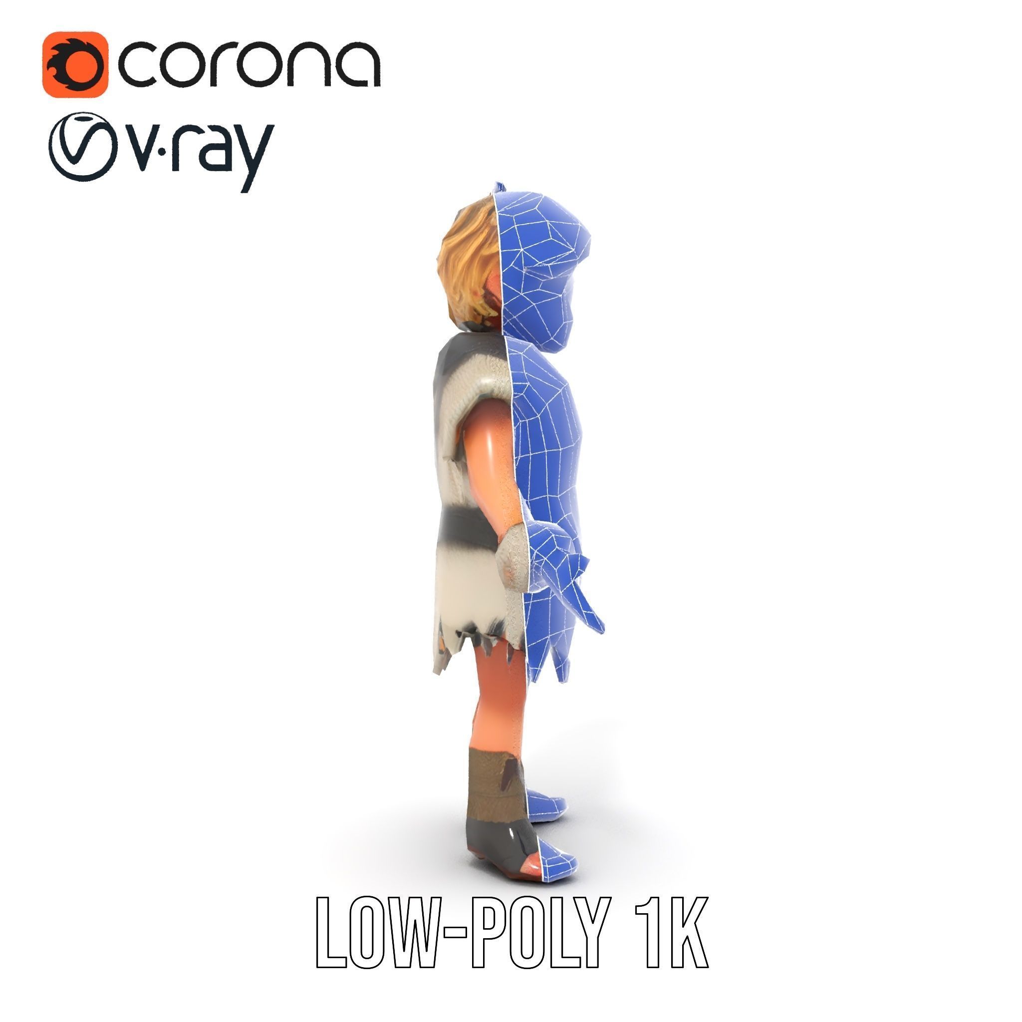 Blonde Adventurer Boy Rigged and Animated D Character Model Low-poly 3D model_16