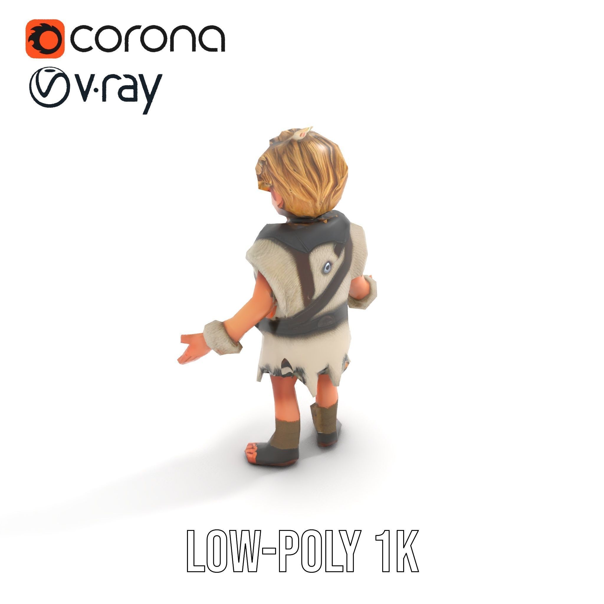 Blonde Adventurer Boy Rigged and Animated D Character Model Low-poly 3D model_25