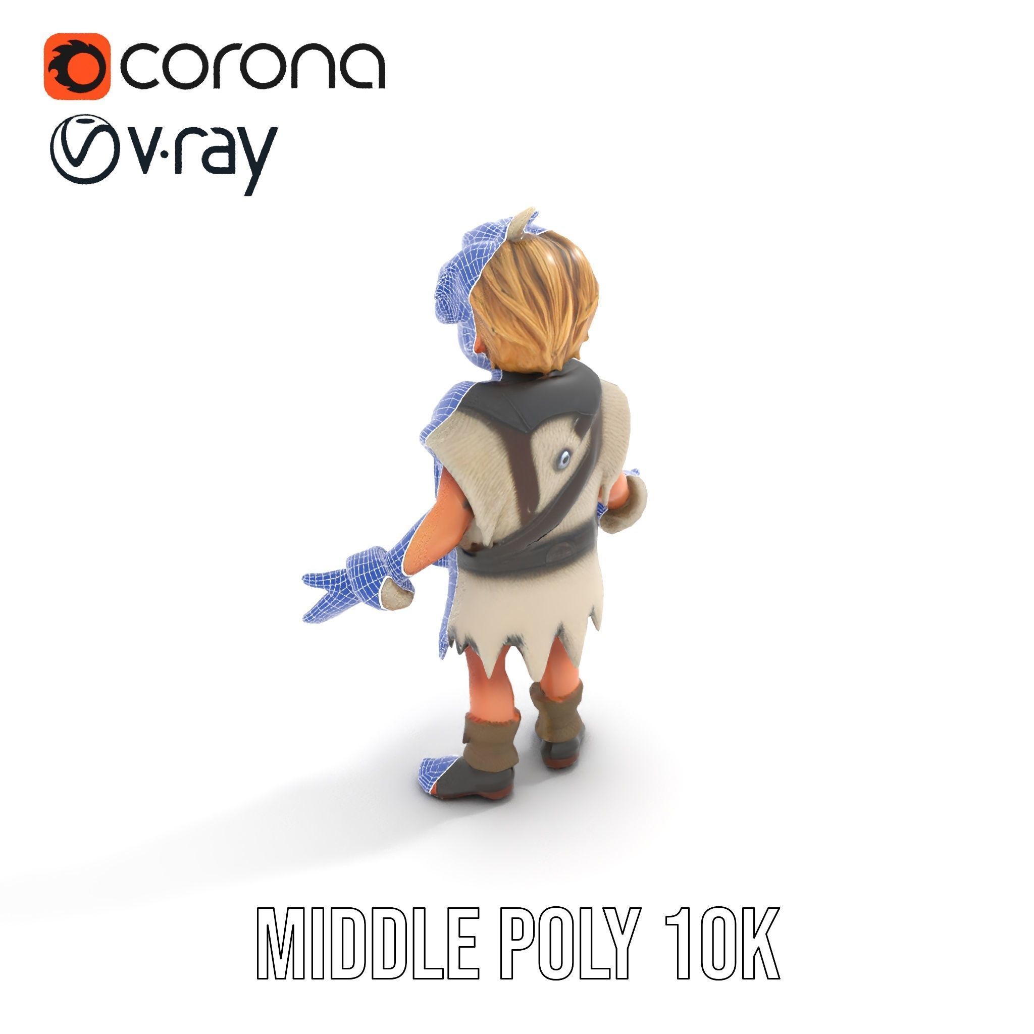 Blonde Adventurer Boy Rigged and Animated D Character Model Low-poly 3D model_18