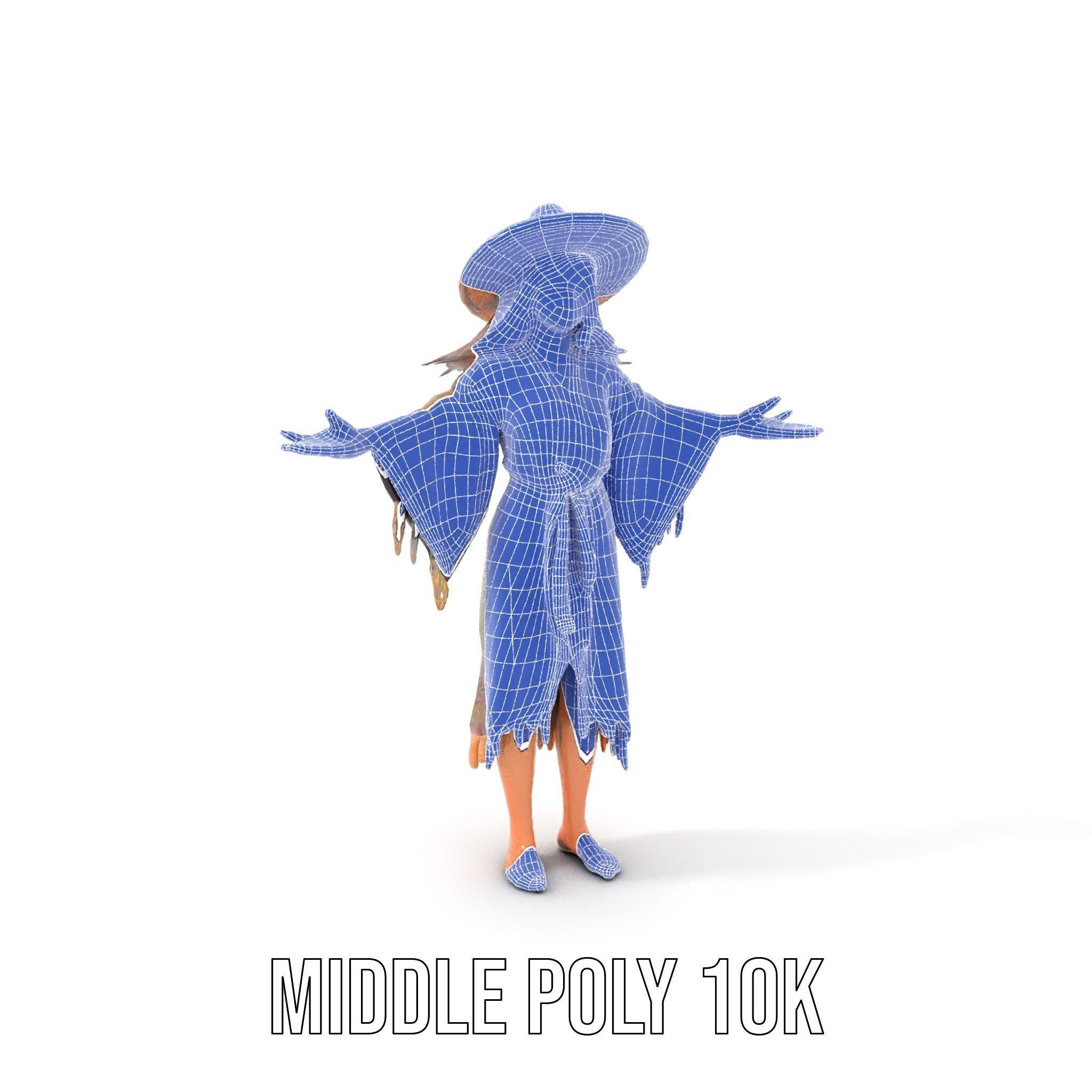 Bohemian Woman Character Model  Rigged and Animated Low-poly 3D model_16