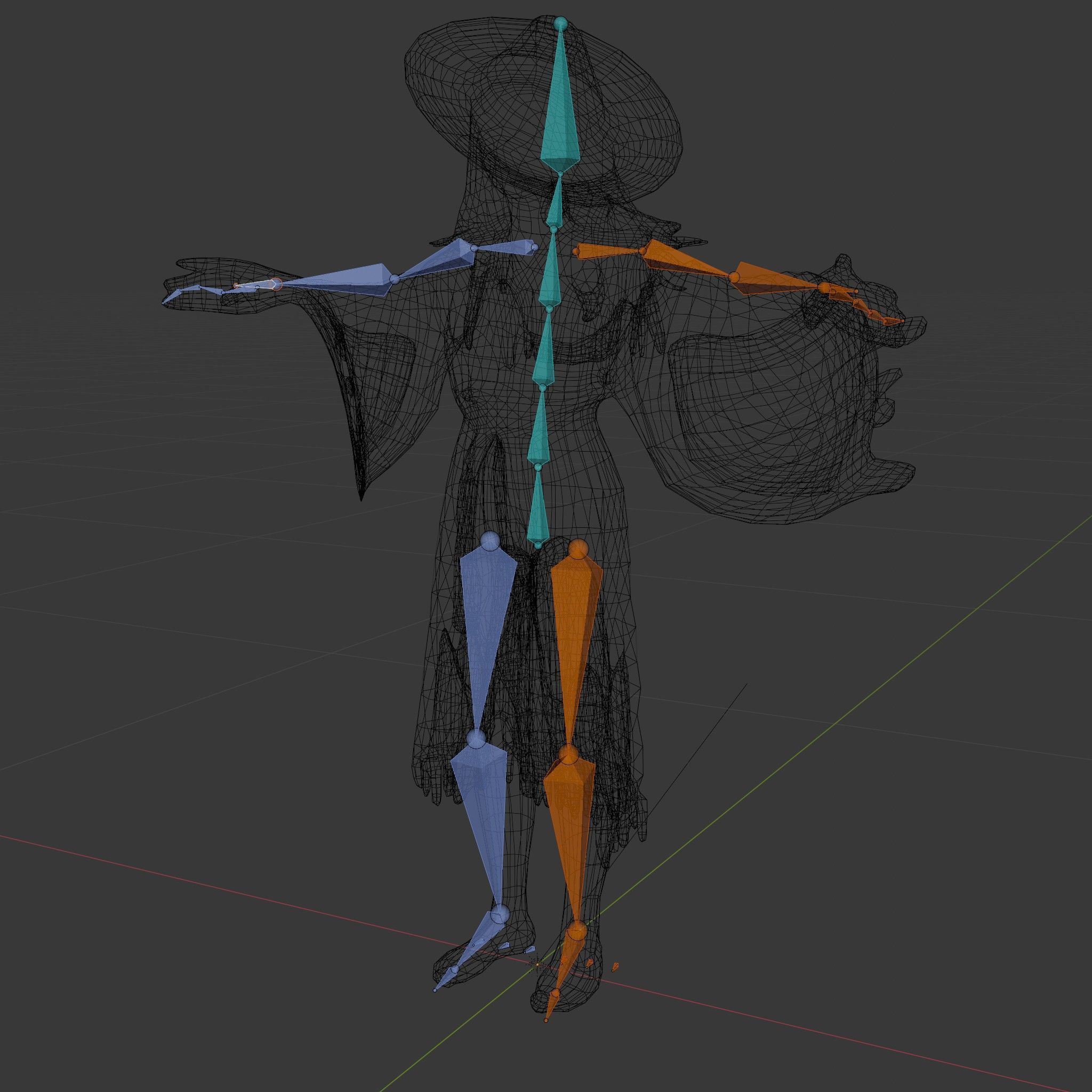 Bohemian Woman Character Model  Rigged and Animated Low-poly 3D model_6