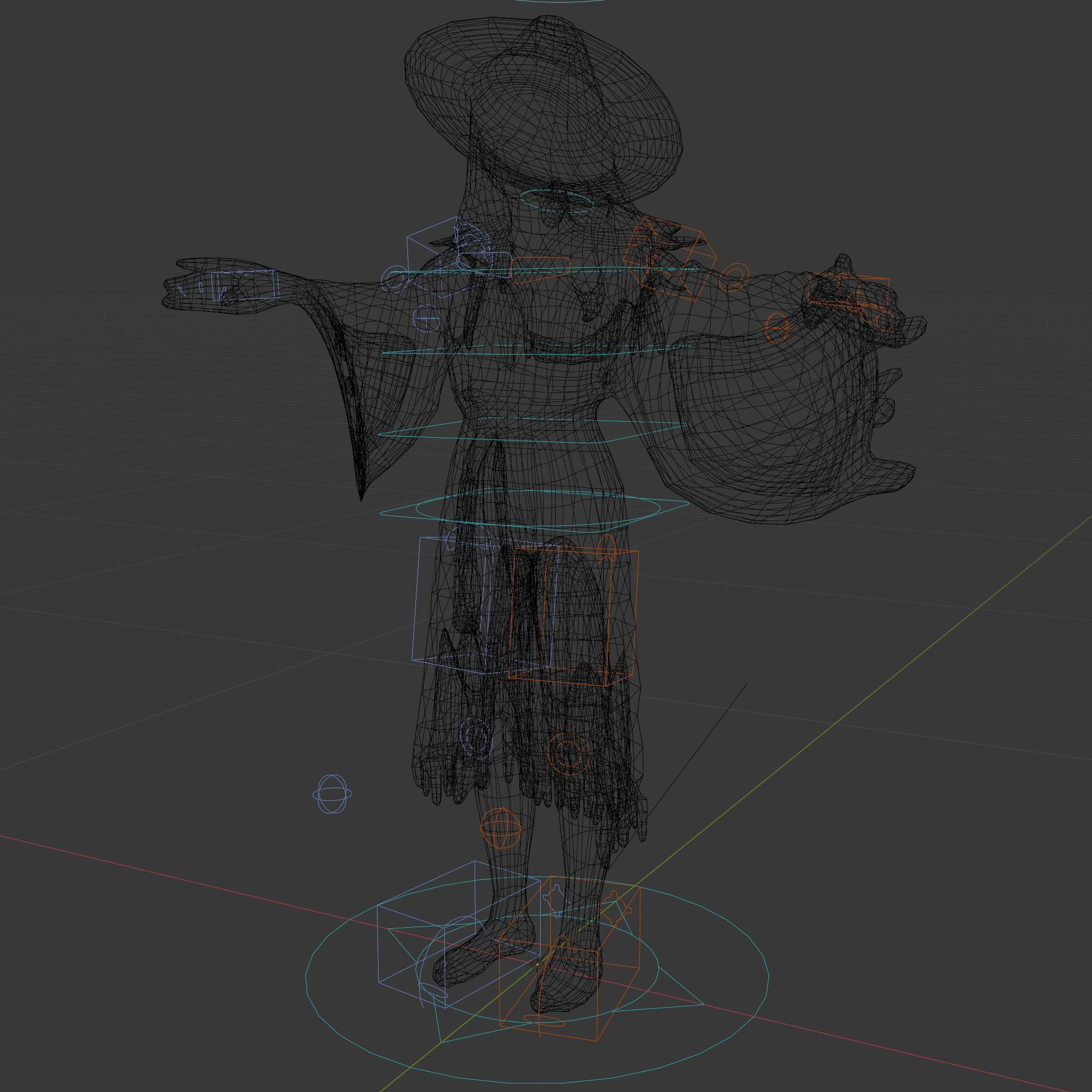 Bohemian Woman Character Model  Rigged and Animated Low-poly 3D model_5
