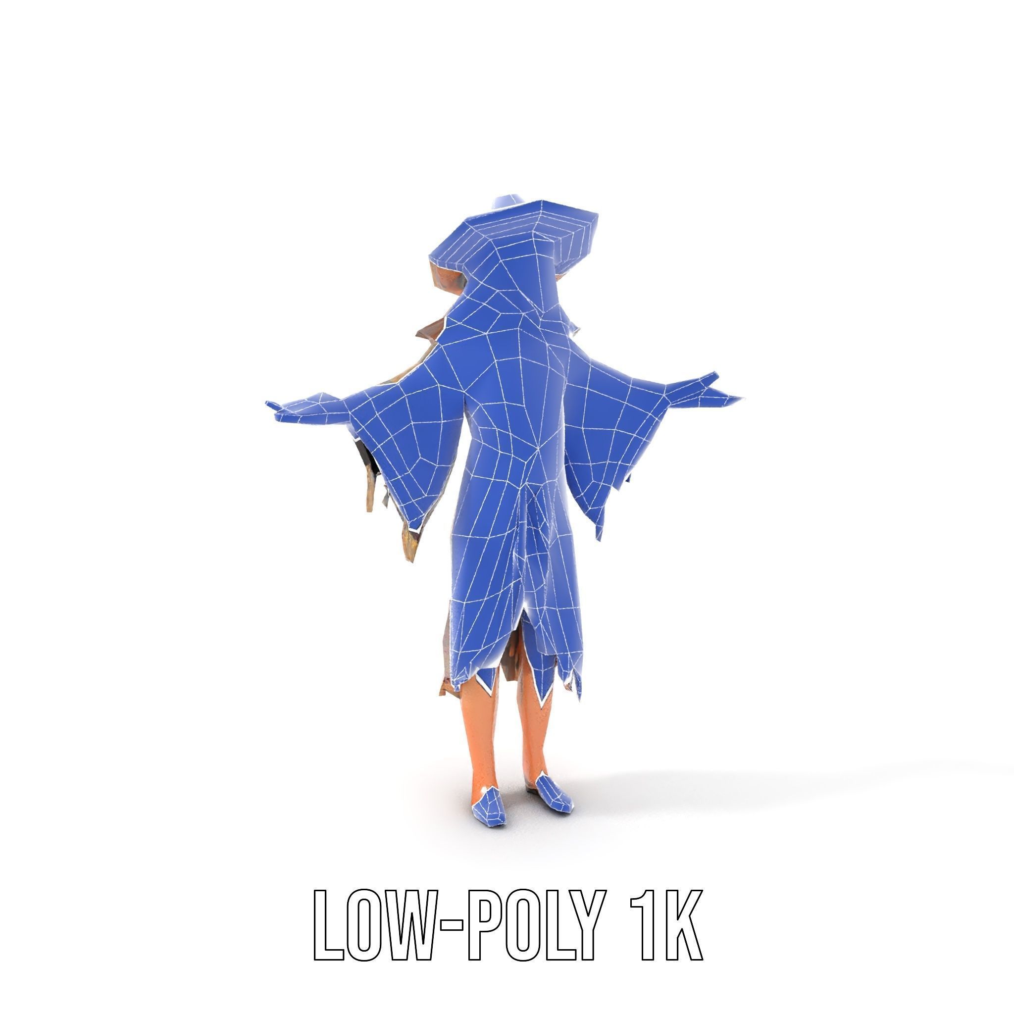 Bohemian Woman Character Model  Rigged and Animated Low-poly 3D model_28