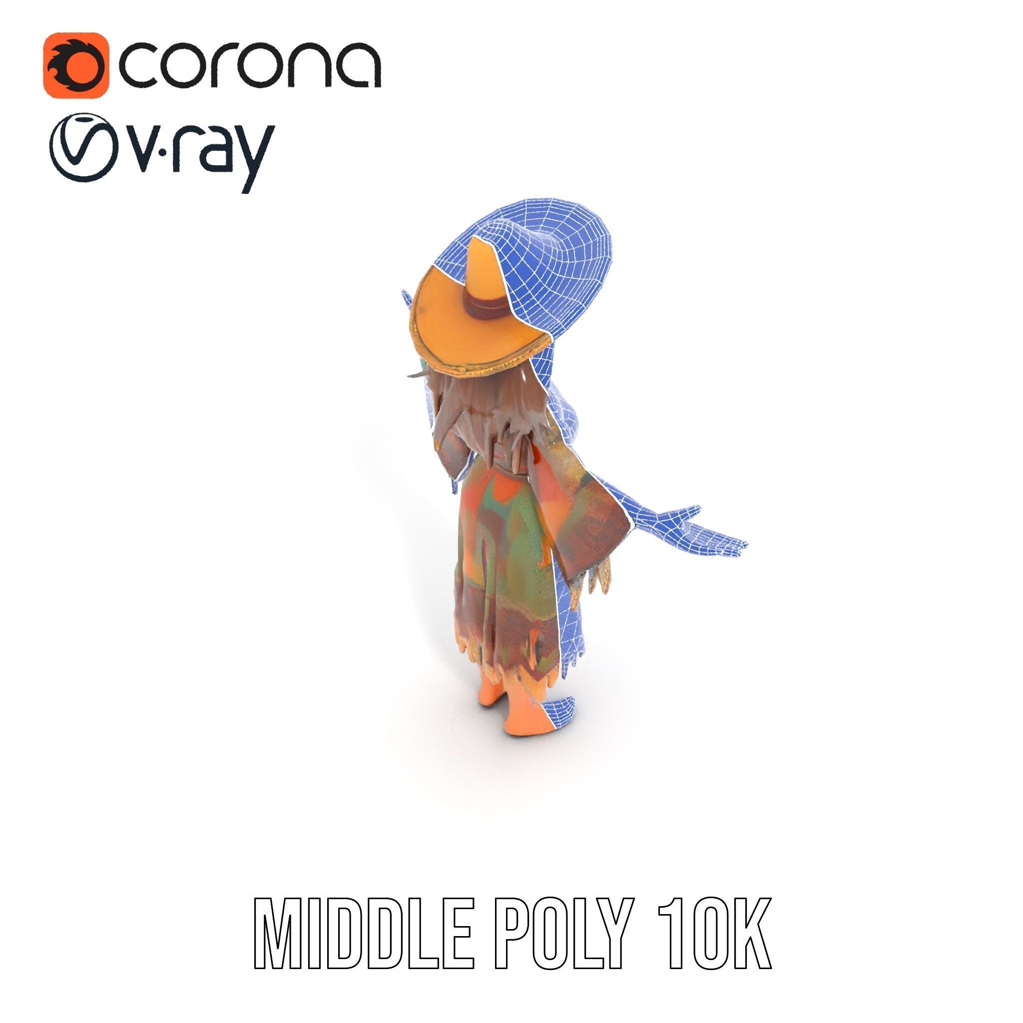 Bohemian Woman Character Model  Rigged and Animated Low-poly 3D model_34