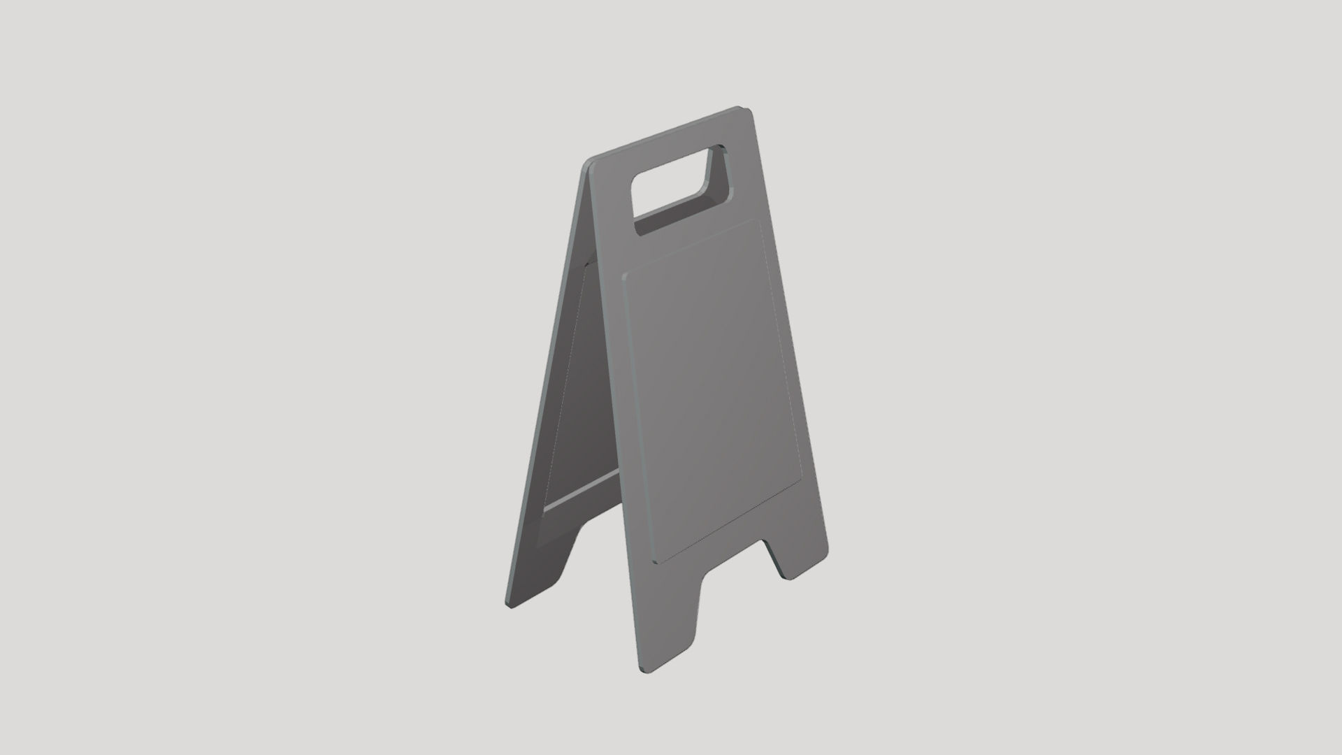 Caution Sign Board - Geometry Only No Textures No Materials 3D model_3